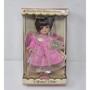 DanDee Collector's Choice 10" Bisque Porcelain Doll Pink Fairy‎ NIB COA 1990s